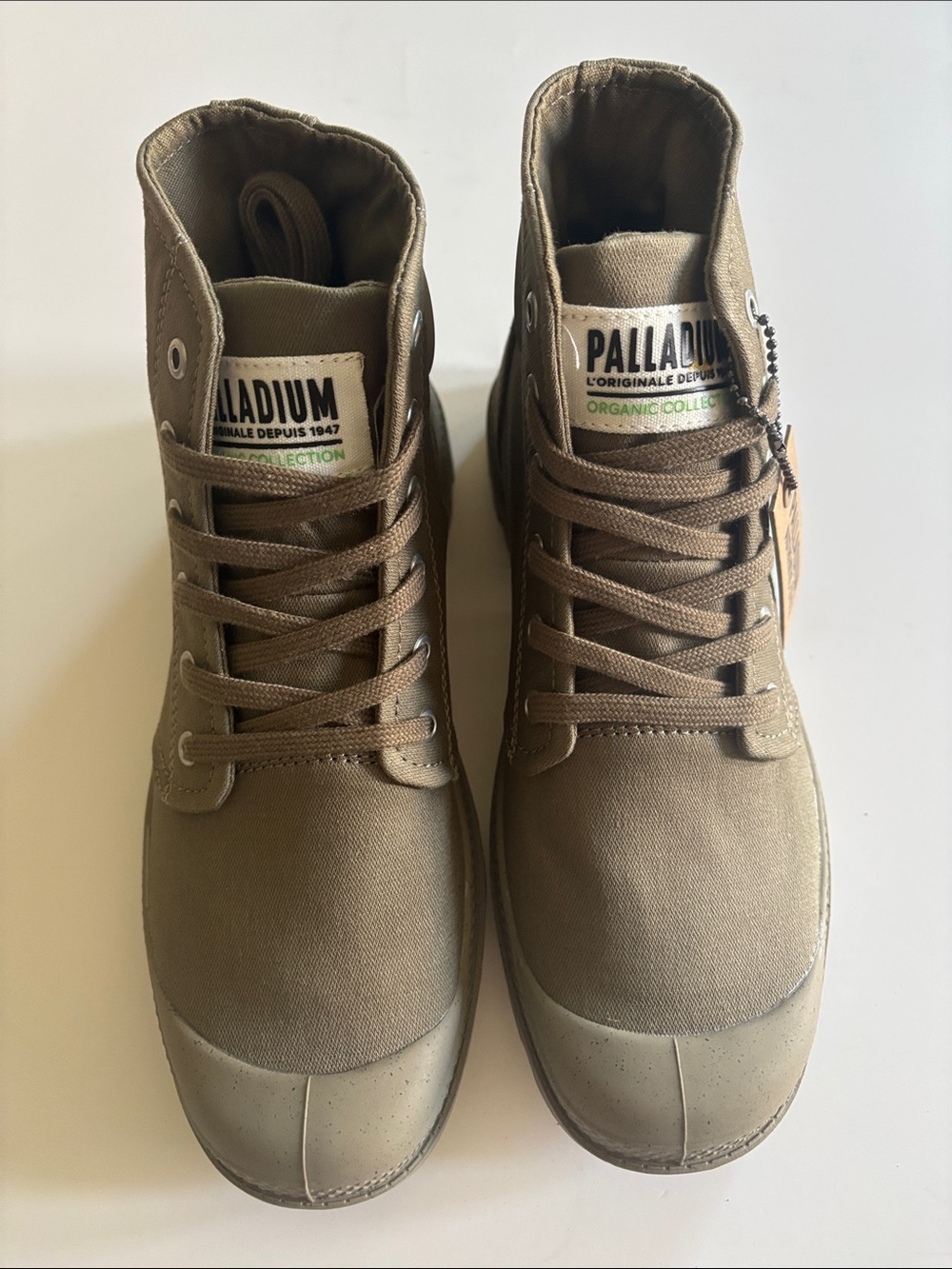 Palladium Men's High-Top Canvas Boots in Olive Brown